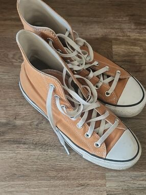 High-Top Canvas Converse Platform Sneakers in Mustard